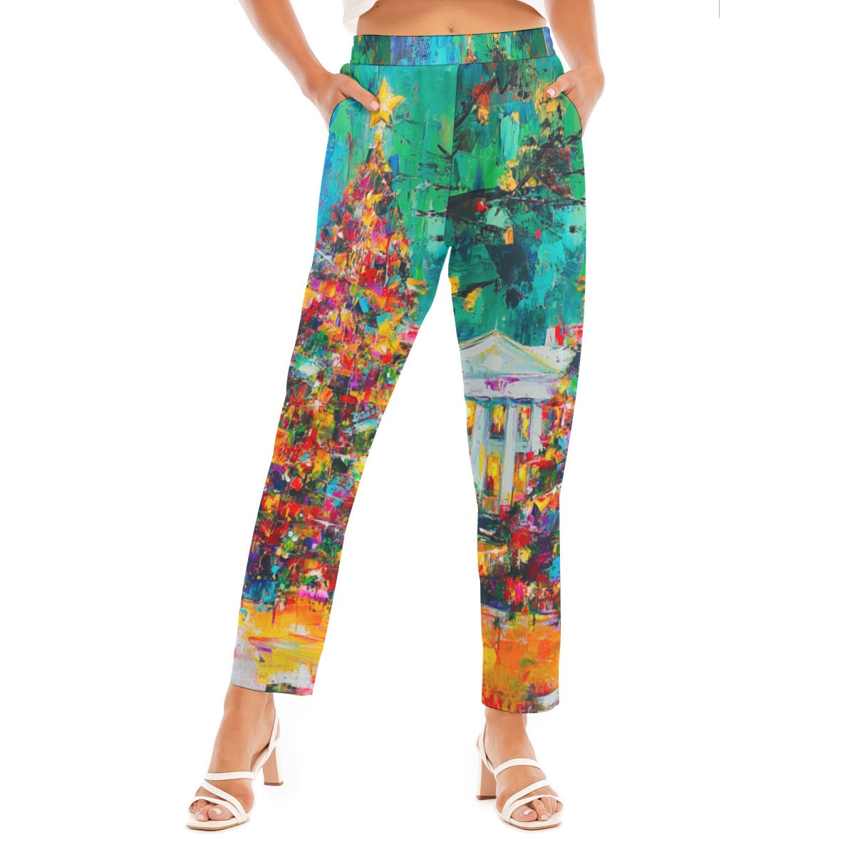 Christmas 1 Print Women's Loose Straight-leg Pants
