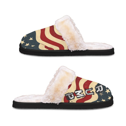 Flag/trump, Women's Home Plush Slippers