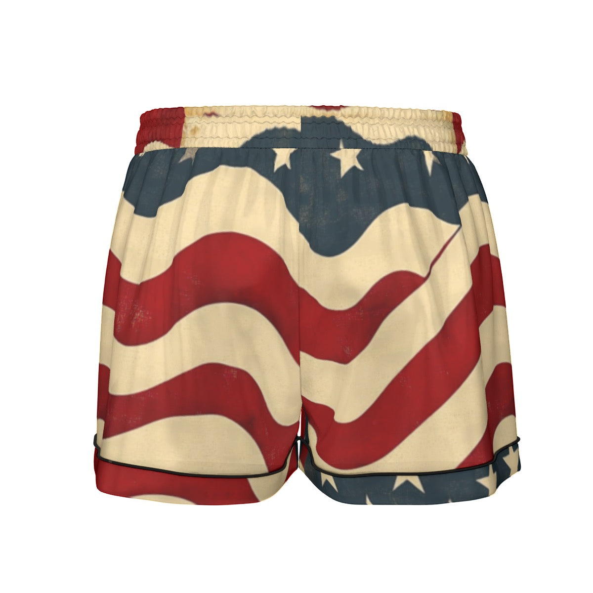 Usa flag, Print Women's Imitation Silk Pajama Set With Short Sleeve