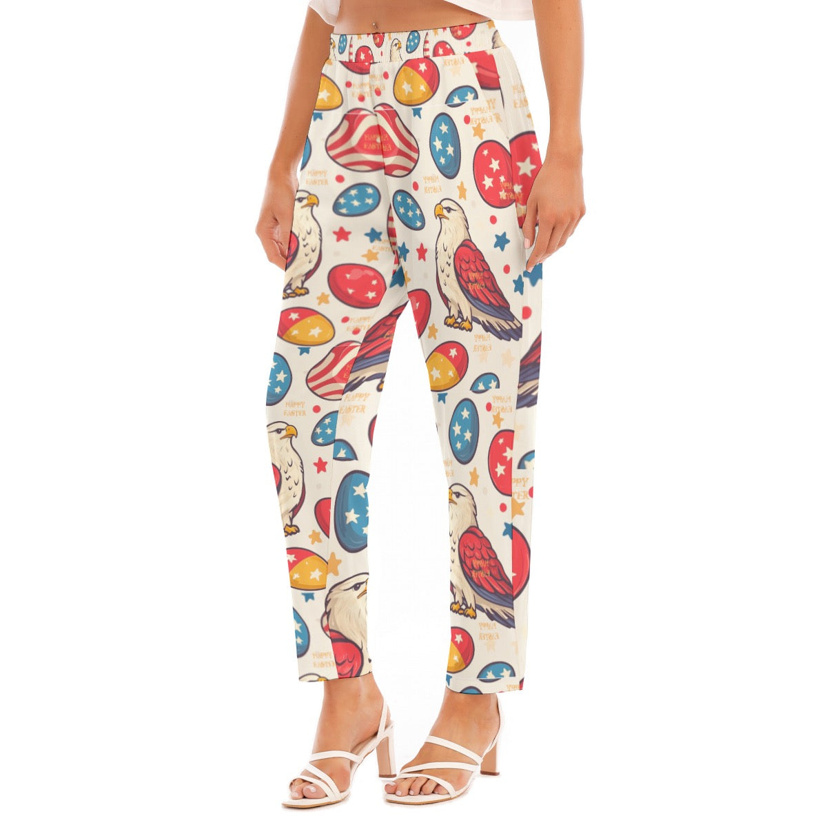 Easter Print Women's Loose Straight-leg Pants