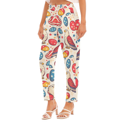Easter Print Women's Loose Straight-leg Pants