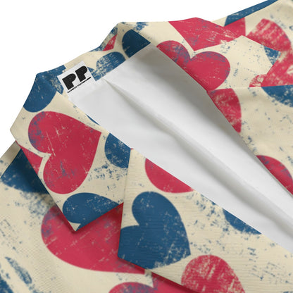V-day1, Print Men's Casual Flat Lapel Collar Blazer | 245GSM Cotton