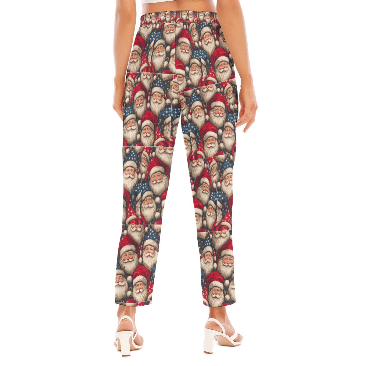 Santas Print Women's Loose Straight-leg Pants