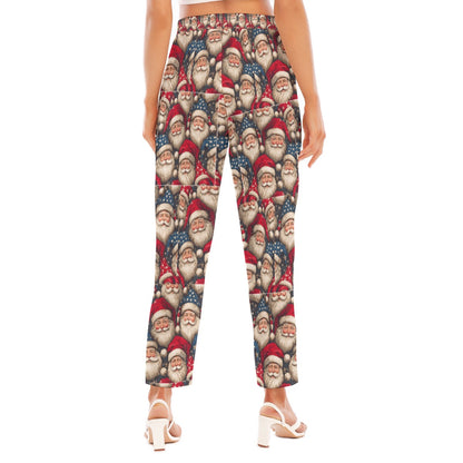 Santas Print Women's Loose Straight-leg Pants