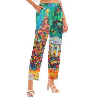 Christmas 1 Print Women's Loose Straight-leg Pants