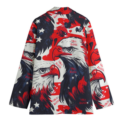 USA love Print Women's Leisure Blazer | 245GSM Cotton