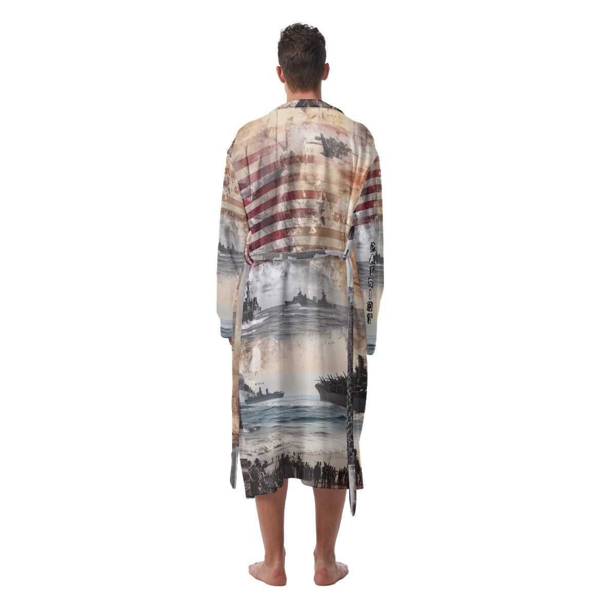 American theme Print Men's Heavy Fleece Robe