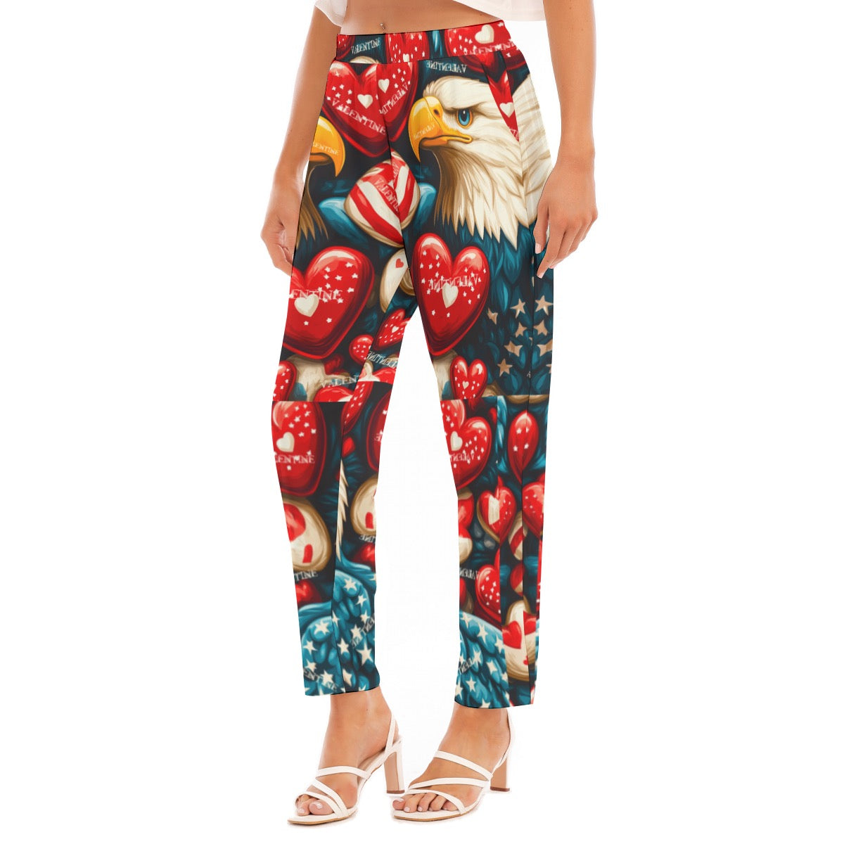 V day 2, Print Women's Loose Straight-leg Pants
