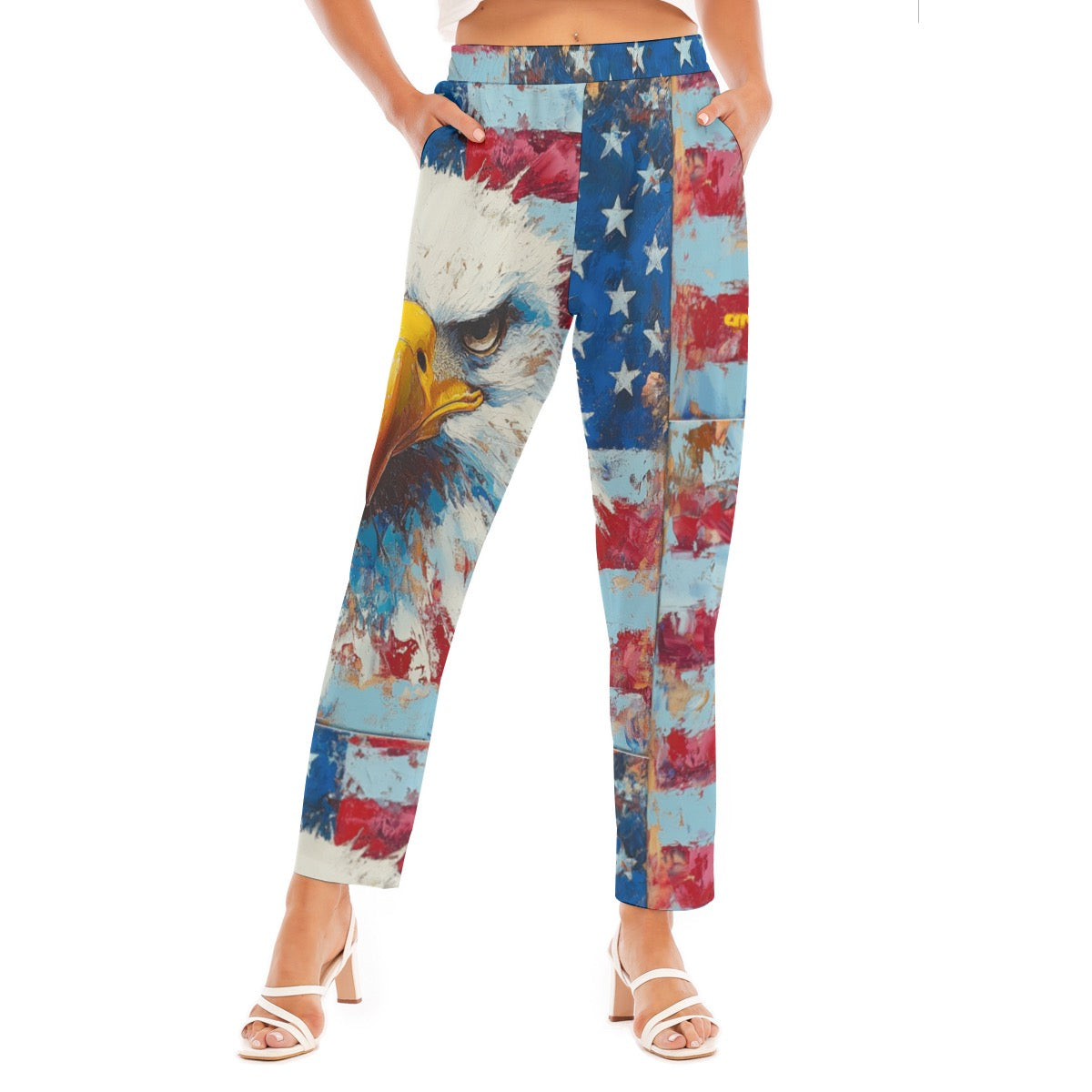 Usa eagle, Print Women's Loose Straight-leg Pants