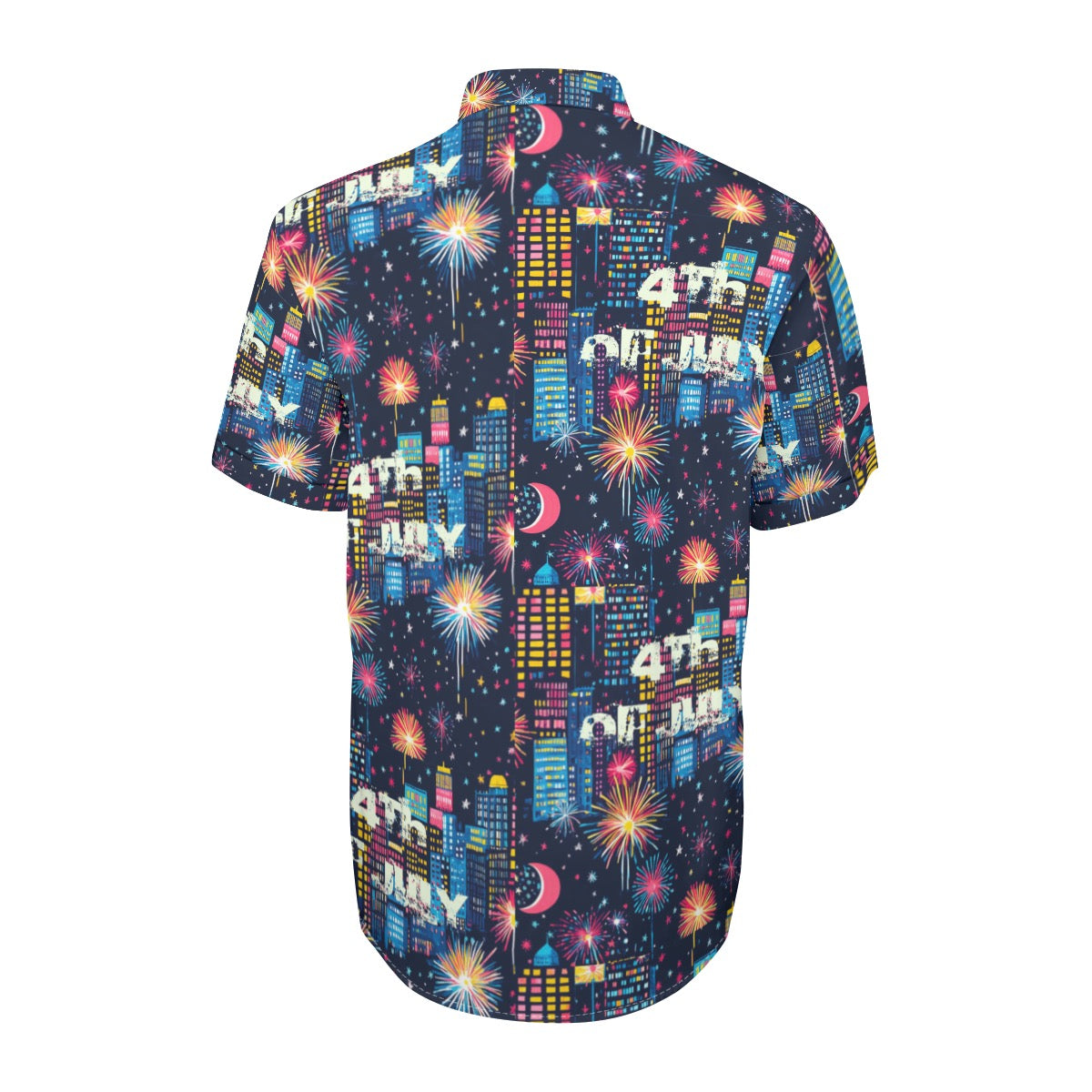 4th of July Print Unisex Collared Shirt|115GSM Cotton poplin