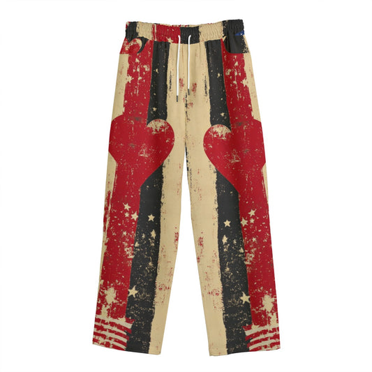 V-day 2,  Print Unisex Straight Casual Pants | 245GSM Cotton