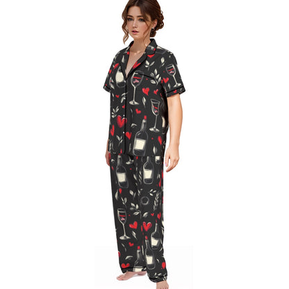 Voentines  print Women'S Trousers Pajamas Set
