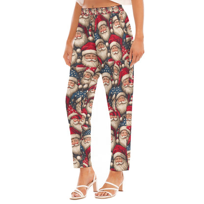 Santas Print Women's Loose Straight-leg Pants