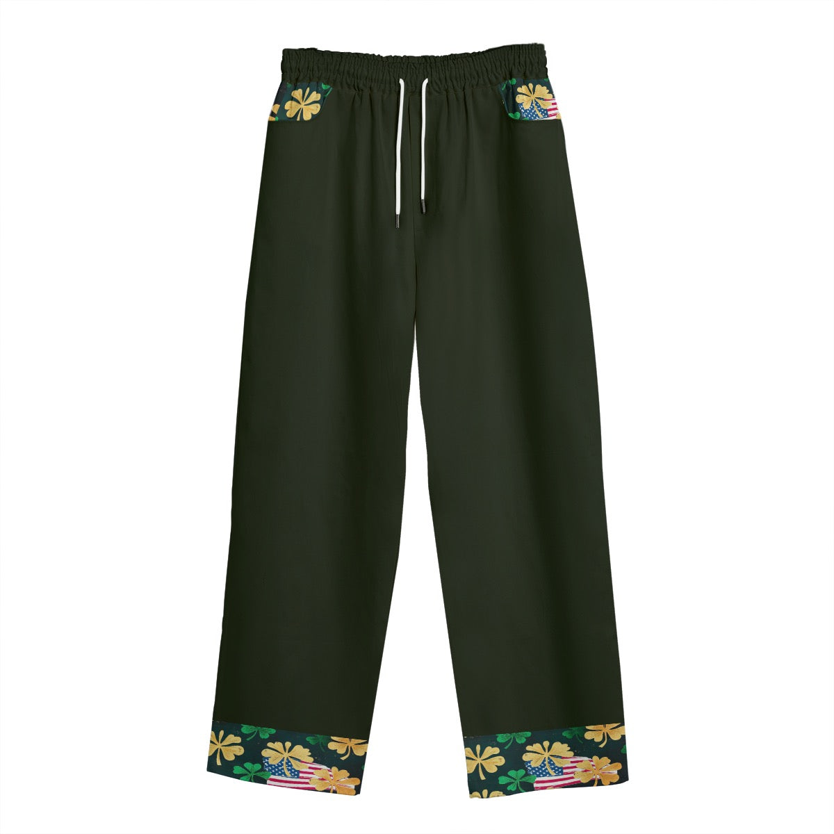 St. Patrick’s day 1, Print Unisex Straight Casual Pants | 245GSM Cotton