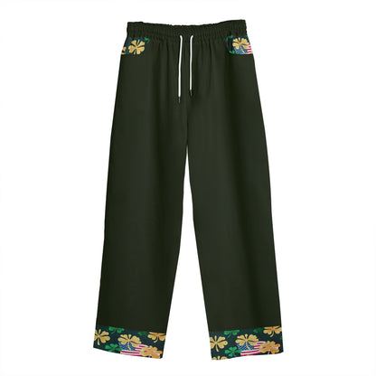 St. Patrick’s day 1, Print Unisex Straight Casual Pants | 245GSM Cotton