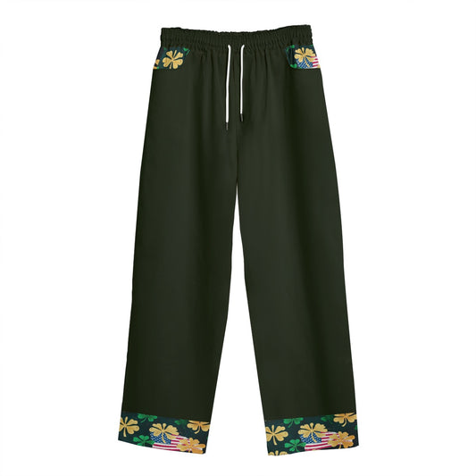 St. Patrick’s day 1, Print Unisex Straight Casual Pants | 245GSM Cotton