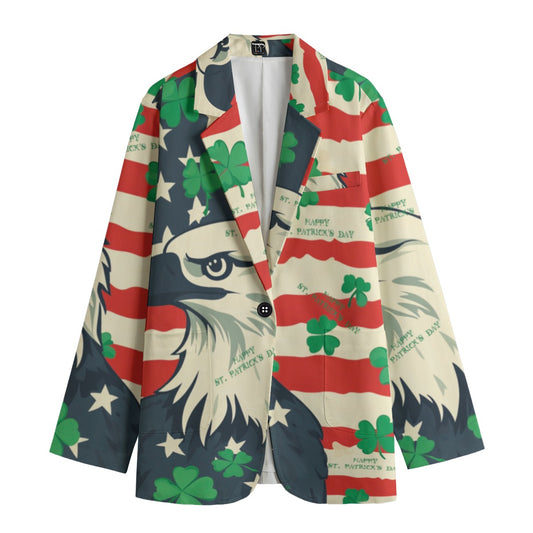 St. Patrick’s day Print Women's Leisure Blazer | 245GSM Cotton