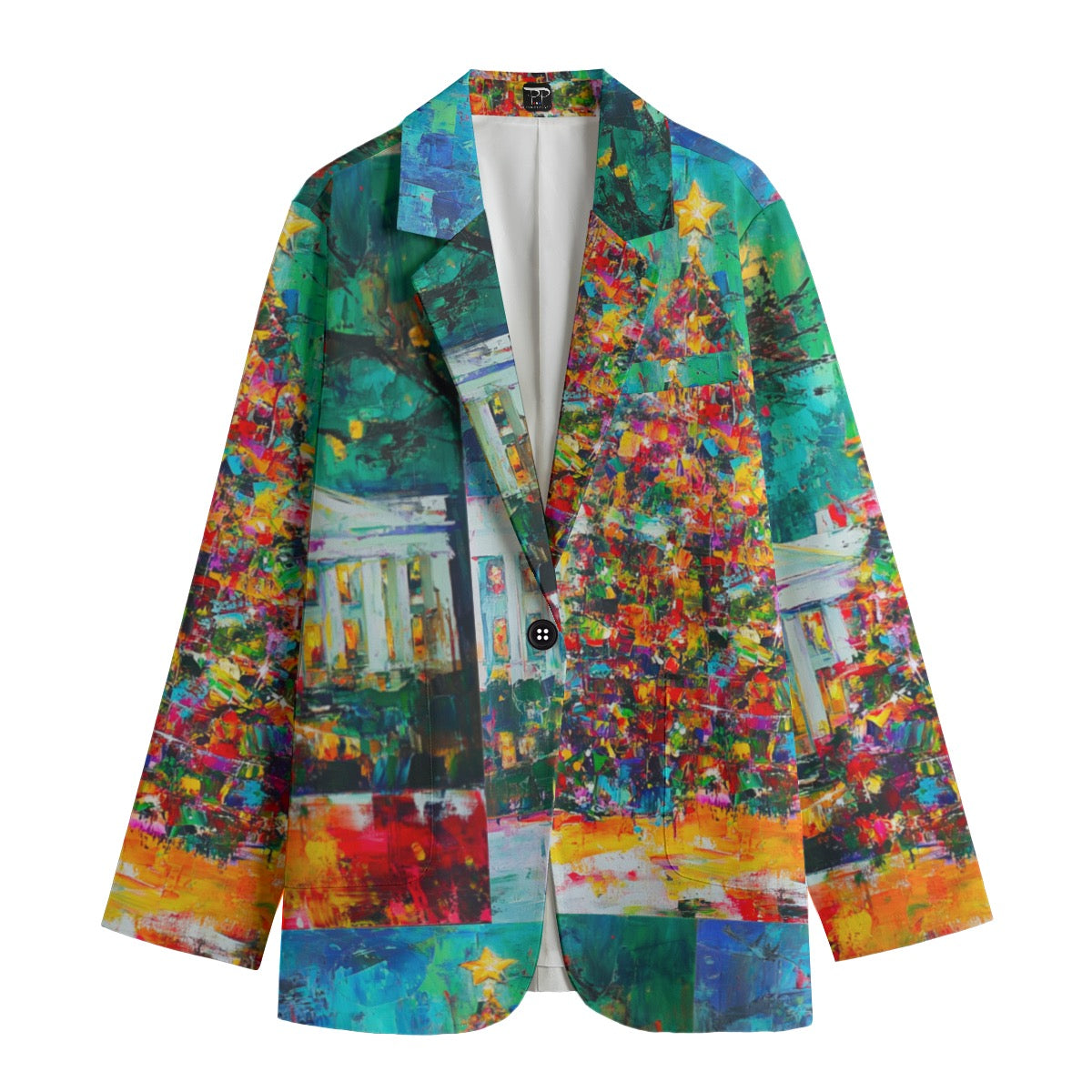 Christmas 1 Print Women's Leisure Blazer | 245GSM Cotton