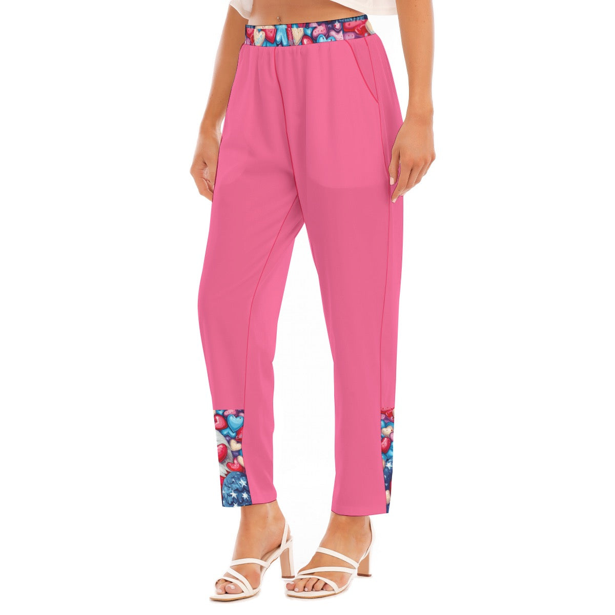 V day Print Women's Loose Straight-leg Pants