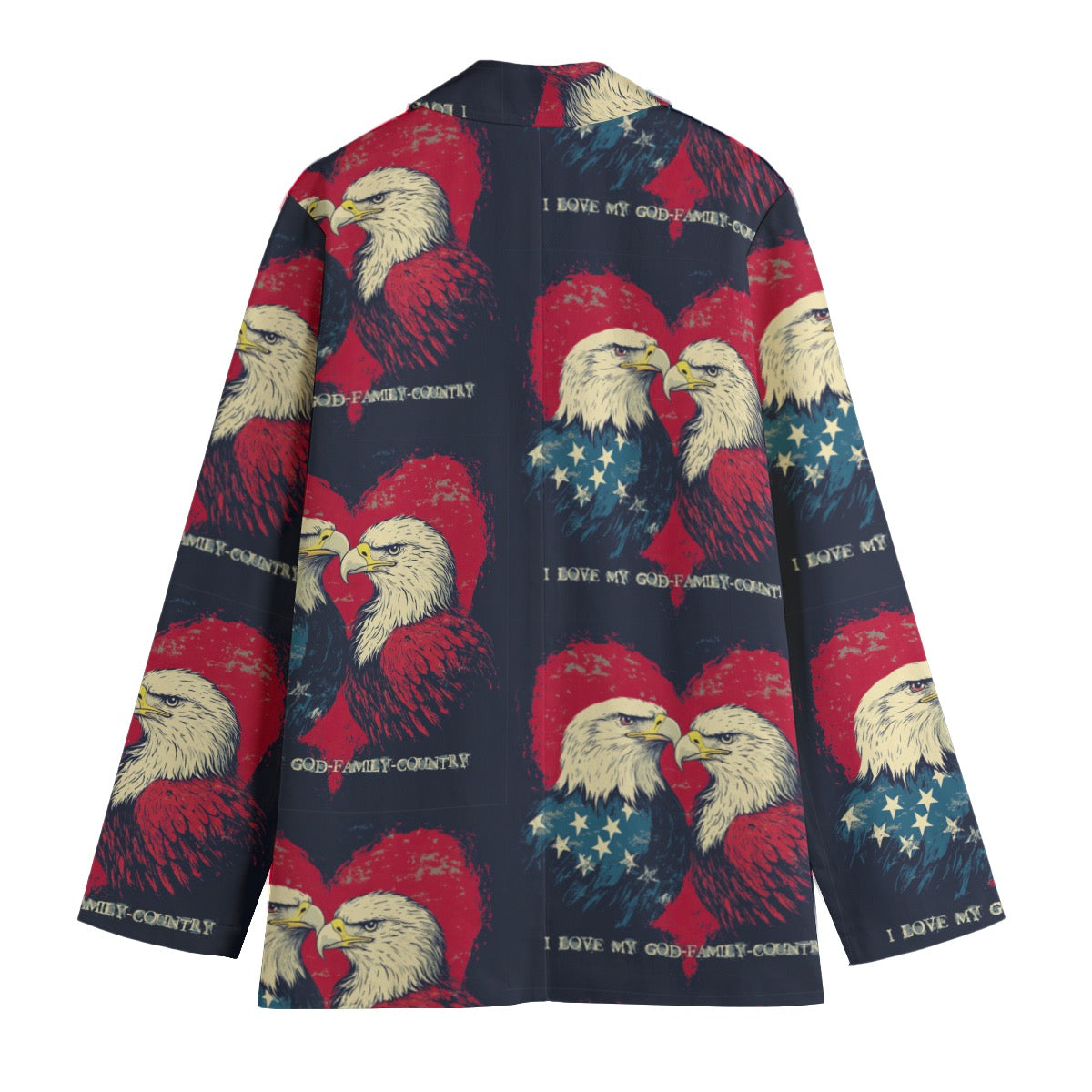 God-family-country,  Print Women's Leisure Blazer | 245GSM Cotton