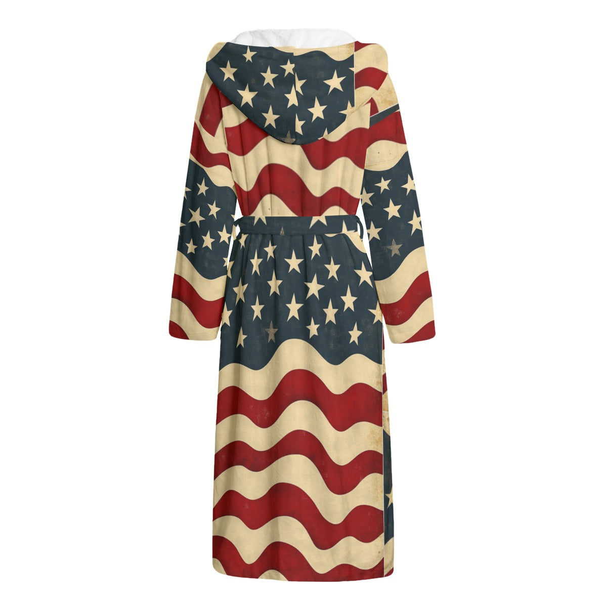 Flag USA trump patriot,  Print Unisex Flannel Hooded bathrobe