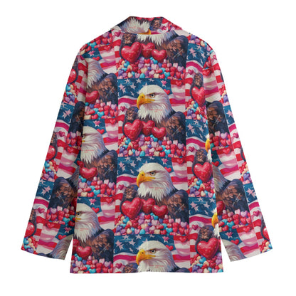 V day 1,  Print Women's Leisure Blazer | 245GSM Cotton