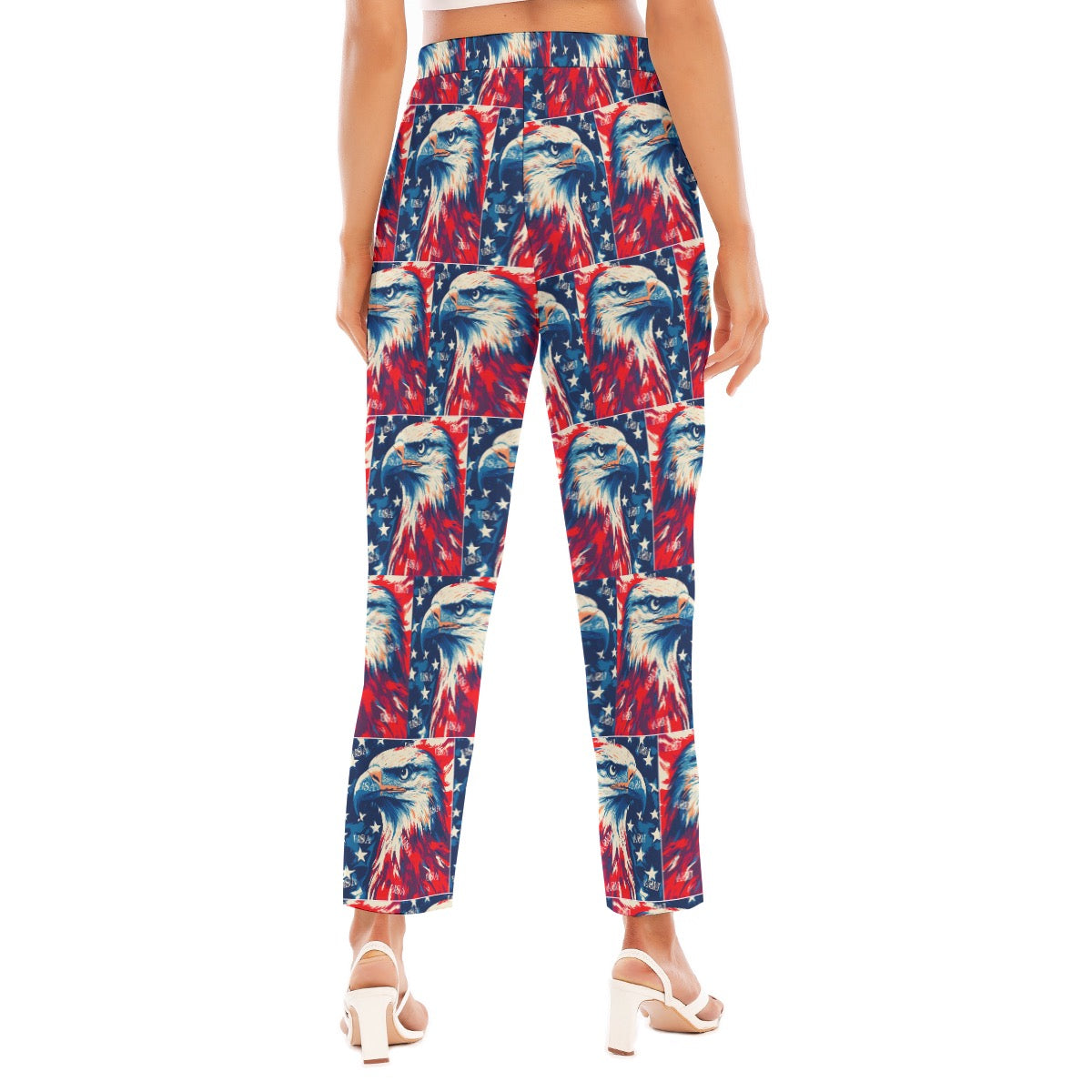 Eagle, USA Print Women's Loose Straight-leg Pants