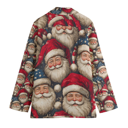 Santas Print Women's Leisure Blazer | 245GSM Cotton