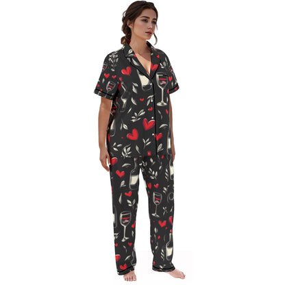 Voentines  print Women'S Trousers Pajamas Set
