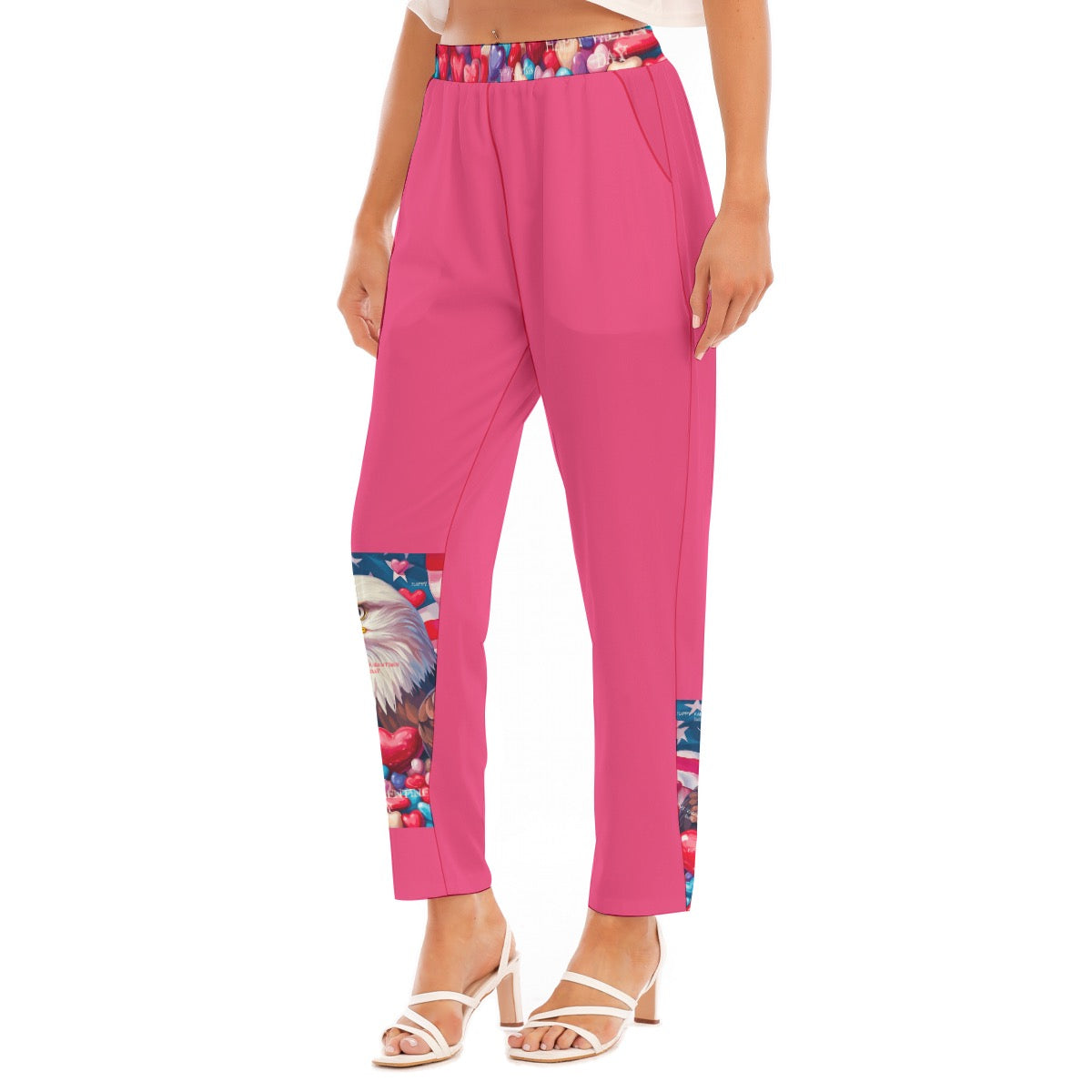 Vday Print Women's Loose Straight-leg Pants