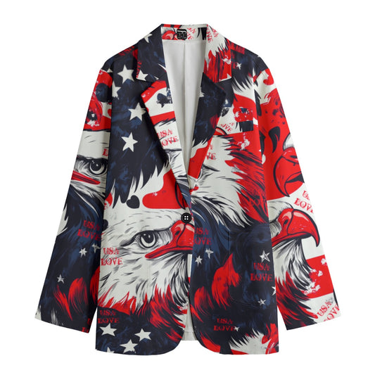 USA love Print Women's Leisure Blazer | 245GSM Cotton