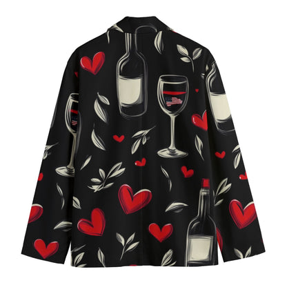 V-Day 3, Print Men's Casual Flat Lapel Collar Blazer | 245GSM Cotton