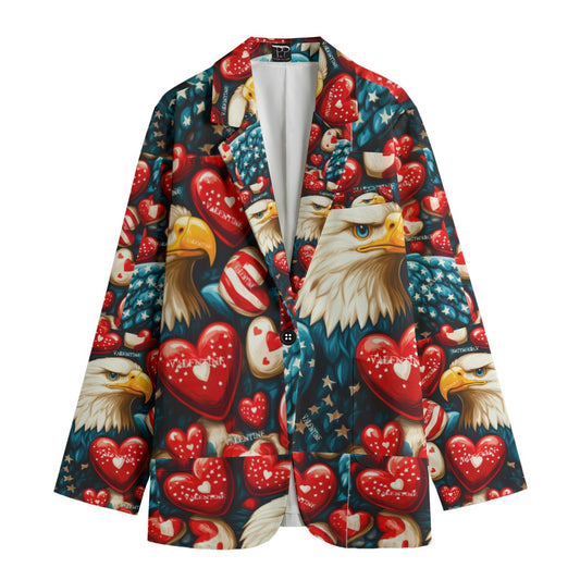 V day 2, Print Women's Leisure Blazer | 245GSM Cotton