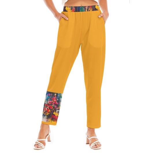 Christmas Print Women's Loose Straight-leg Pants