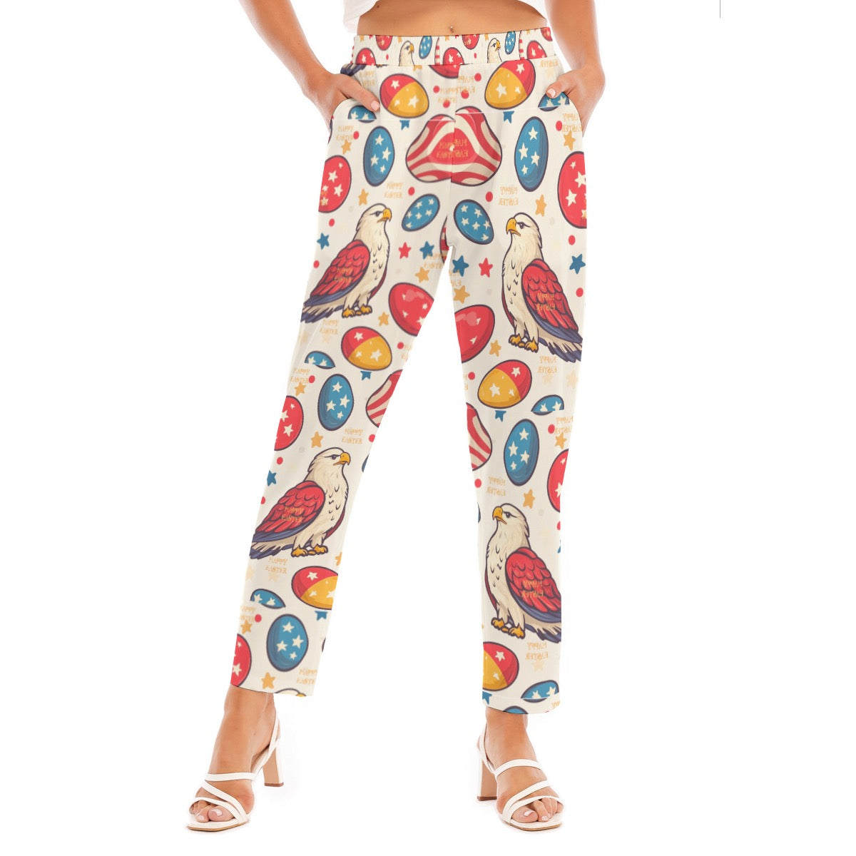Easter Print Women's Loose Straight-leg Pants