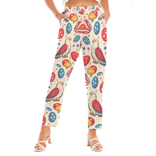Easter Print Women's Loose Straight-leg Pants
