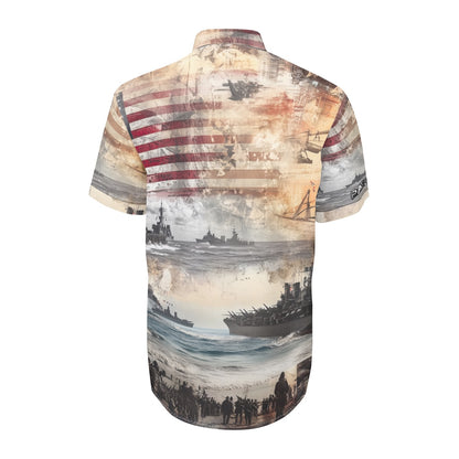 America theme Print Unisex Collared Shirt|115GSM Cotton poplin