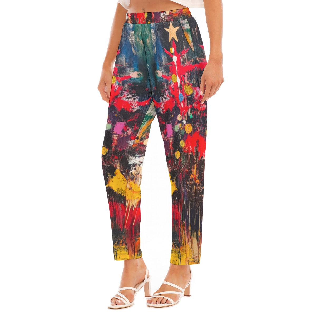 Christmas 2 Print Women's Loose Straight-leg Pants