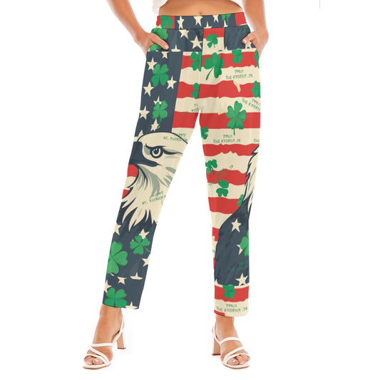 St. Patrick’s day Print Women's Loose Straight-leg Pants