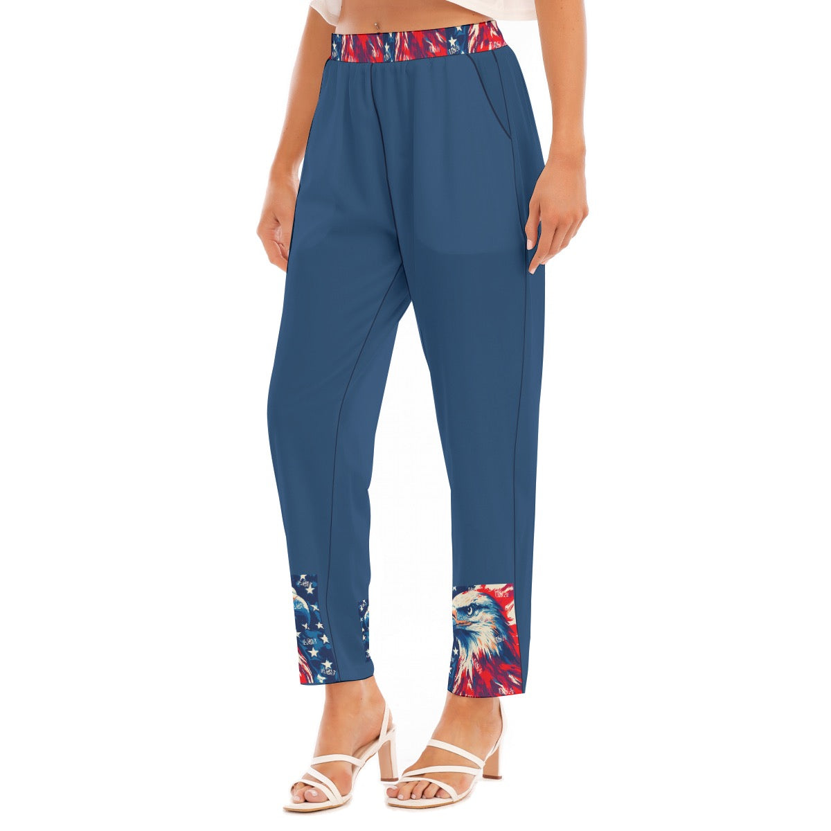 Eagle/usa  Print Women's Loose Straight-leg Pants