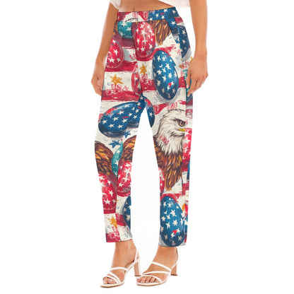 Easter 2, Print Women's Loose Straight-leg Pants