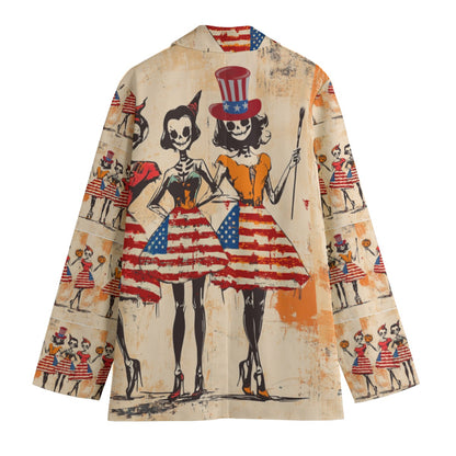 USA Halloween  1, Print Women's Leisure Blazer | 245GSM Cotton