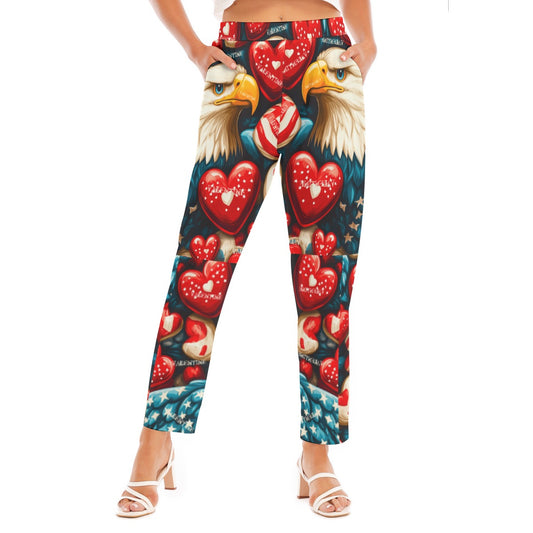 V day 2, Print Women's Loose Straight-leg Pants
