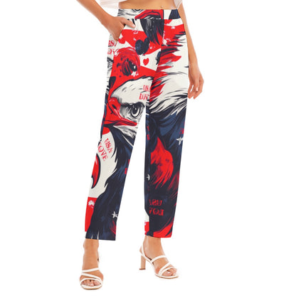 USA love Print Women's Loose Straight-leg Pants