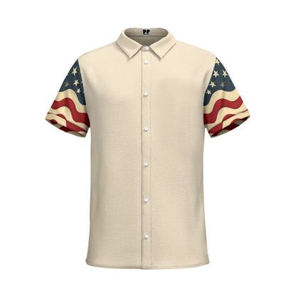 USA  PrintMen's Business Collared Shirt|115GSM Cotton poplin