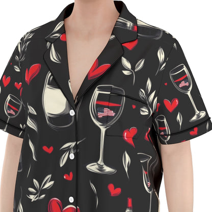 Voentines  print Women'S Trousers Pajamas Set