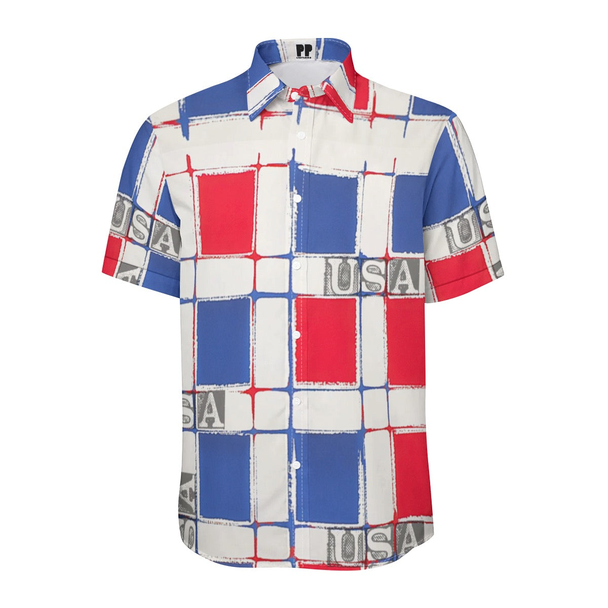 Usa Print Unisex Collared Shirt|115GSM Cotton poplin