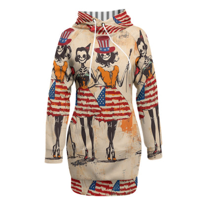 USA Halloween 1, Print Women's Pullover Hoodie With Raglan Sleeve