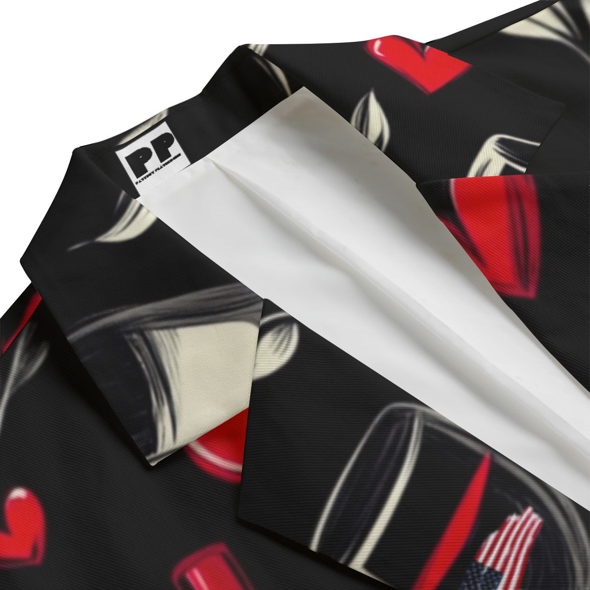 V-Day 3, Print Men's Casual Flat Lapel Collar Blazer | 245GSM Cotton