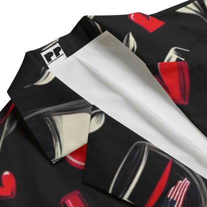 V-Day 3, Print Men's Casual Flat Lapel Collar Blazer | 245GSM Cotton